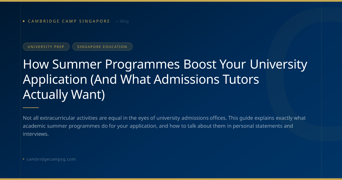 How Summer Programmes Boost Your University Application (And What ...